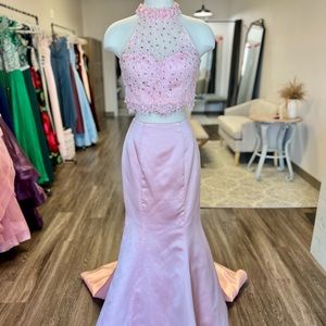 Blush pink Sherri Hill two-piece dress